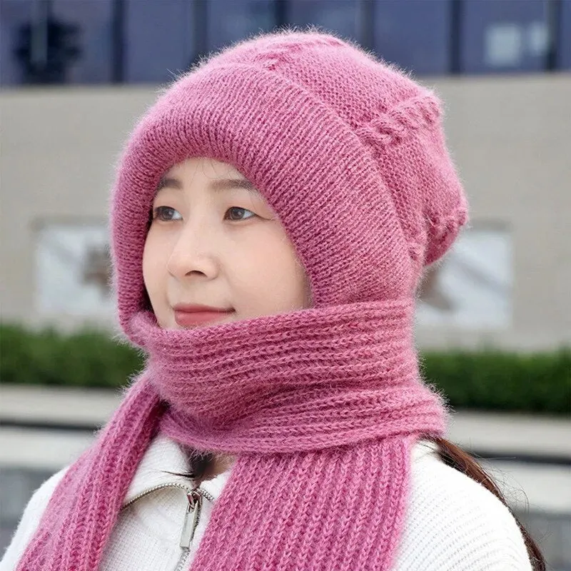 Winter Protection Plush Hat Scarf