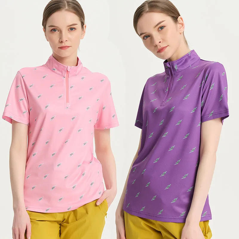 Women's Custom Printed Polyester Golf Polo Shirts