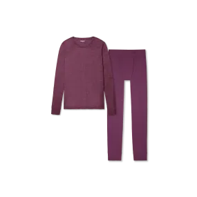 Women's Merino Long Sleeve T-Shirt & Cotton Modal Long Underwear 2-Pack