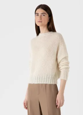 Women's Mohair Silk Jumper in Ecru