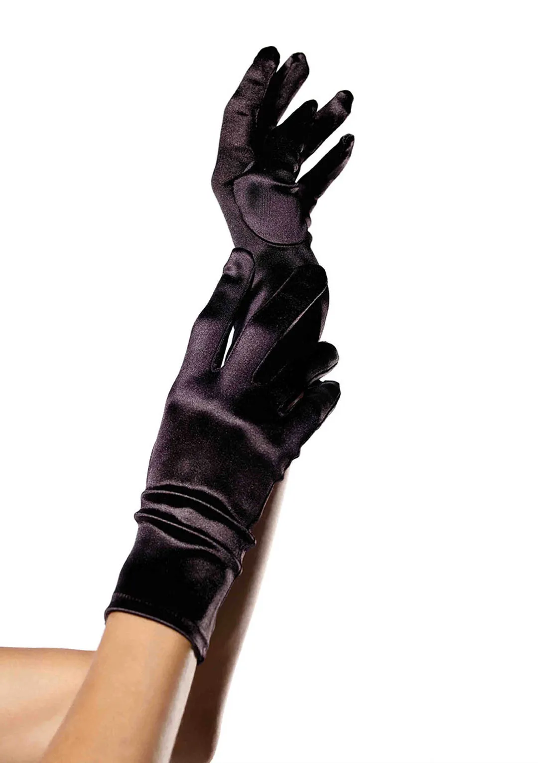 Wrist Length Satin Gloves