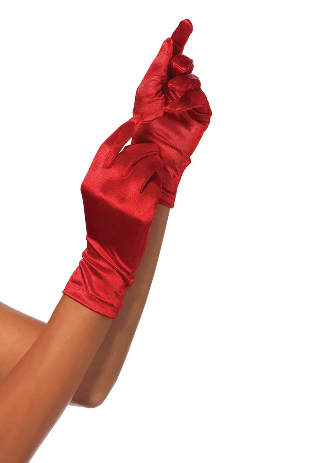 Wrist Length Satin Gloves