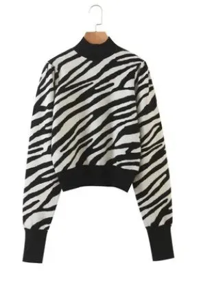 Zebra Sweater Autumn And Winter Wear Long Sleeves