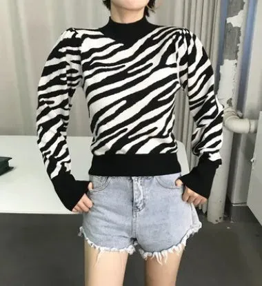 Zebra Sweater Autumn And Winter Wear Long Sleeves