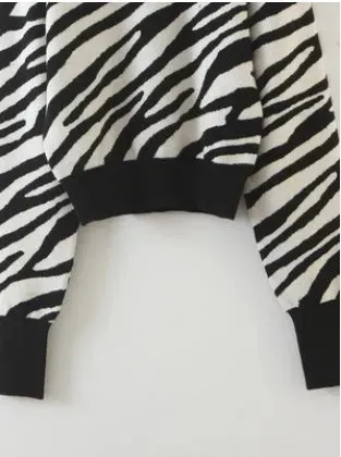 Zebra Sweater Autumn And Winter Wear Long Sleeves